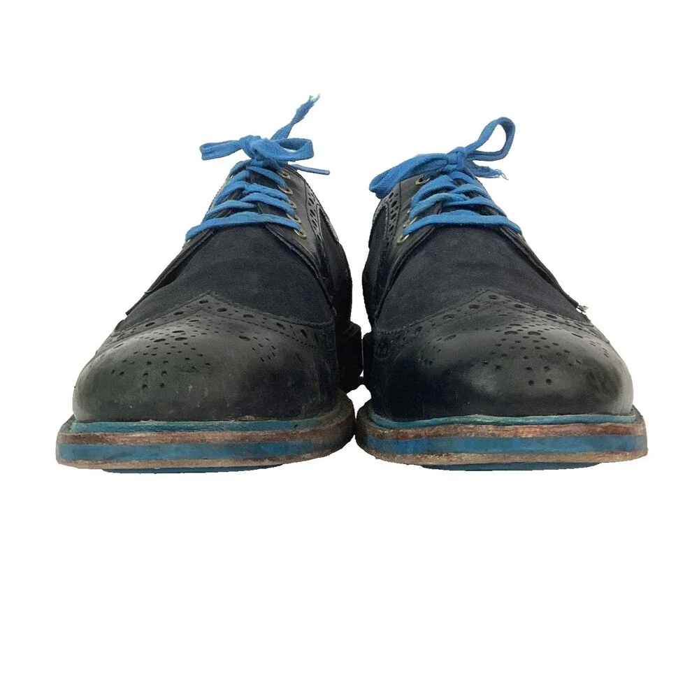 Cole Haan Great Jones Men's 10.5(M) Blue Suede & Synthetic Wingtip Oxford C11070 - Picture 2 of 9